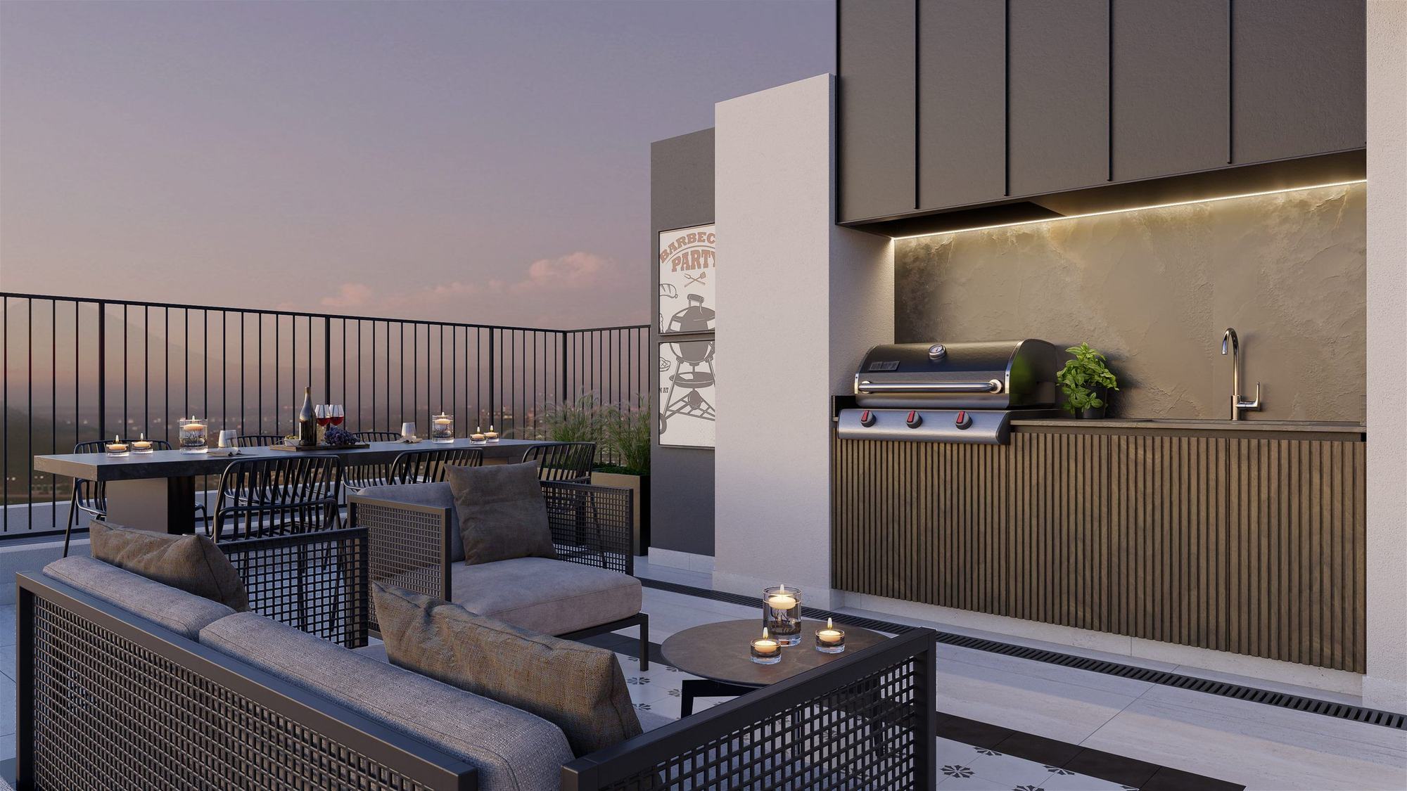 Quincho en la terraza del edificio